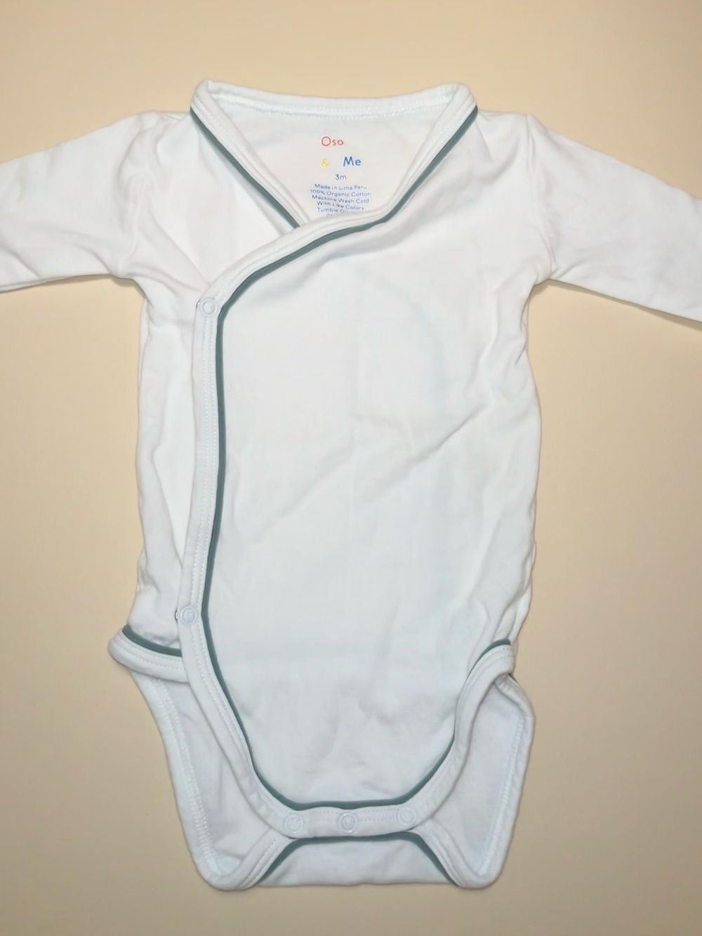 Oso & Me Organic Cotton Crossbody One Piece Bodysuit NB Like New